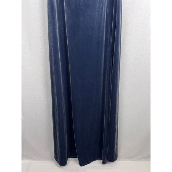 Birdy Grey Dress Alex Velvet Maxi Gown Steel Blue Bridesmaid Formal Wedding - Picture 3 of 9